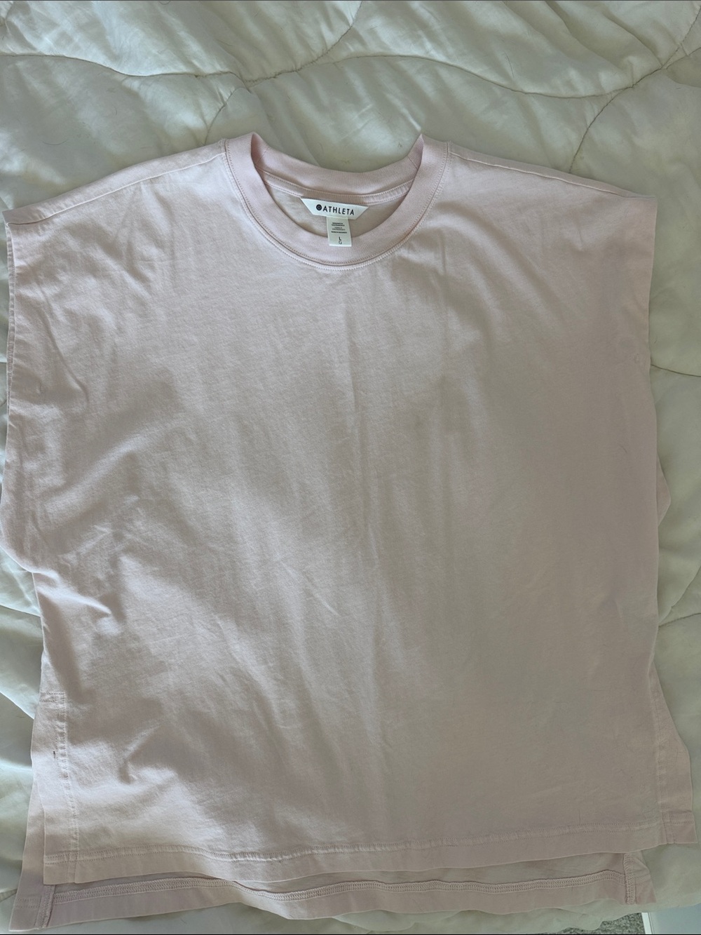 Athleta Light Pink Crew Neck Tunic Tee